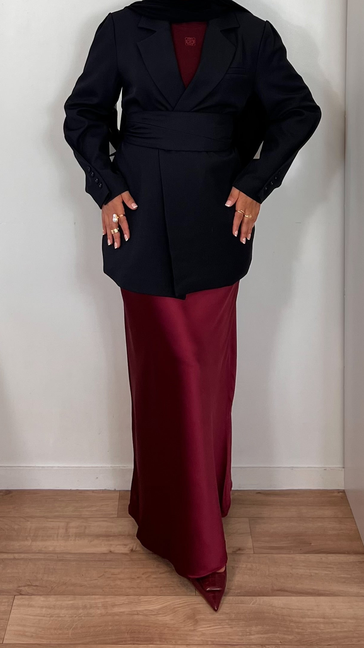 Jupe longue en satin