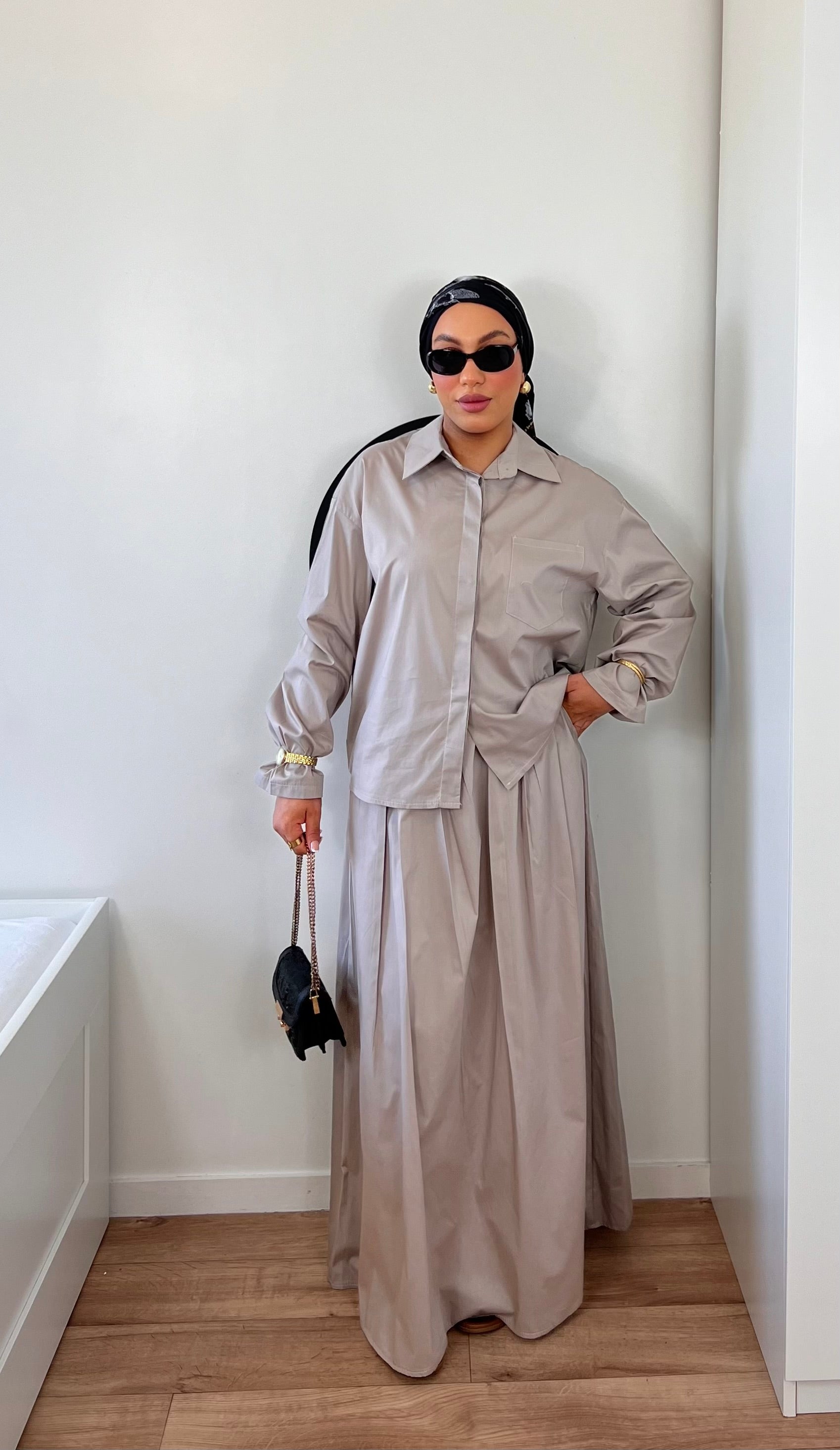 Jupe Et Chemise Femme Voilée Ensemble Jupe Longue Chemise HAUT