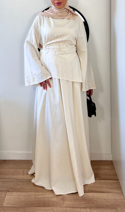 Ensemble Jupe Asymétrique & Haut Brodé | QUALITÉ PREMIUM |