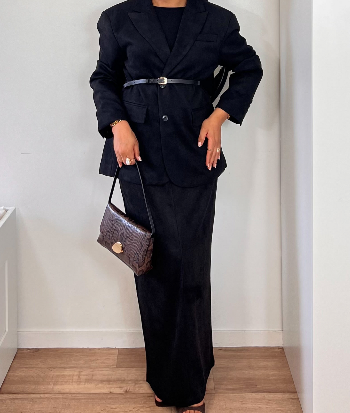 Blazer Oversize Premium - [Tissu effet daim doublé chaud]