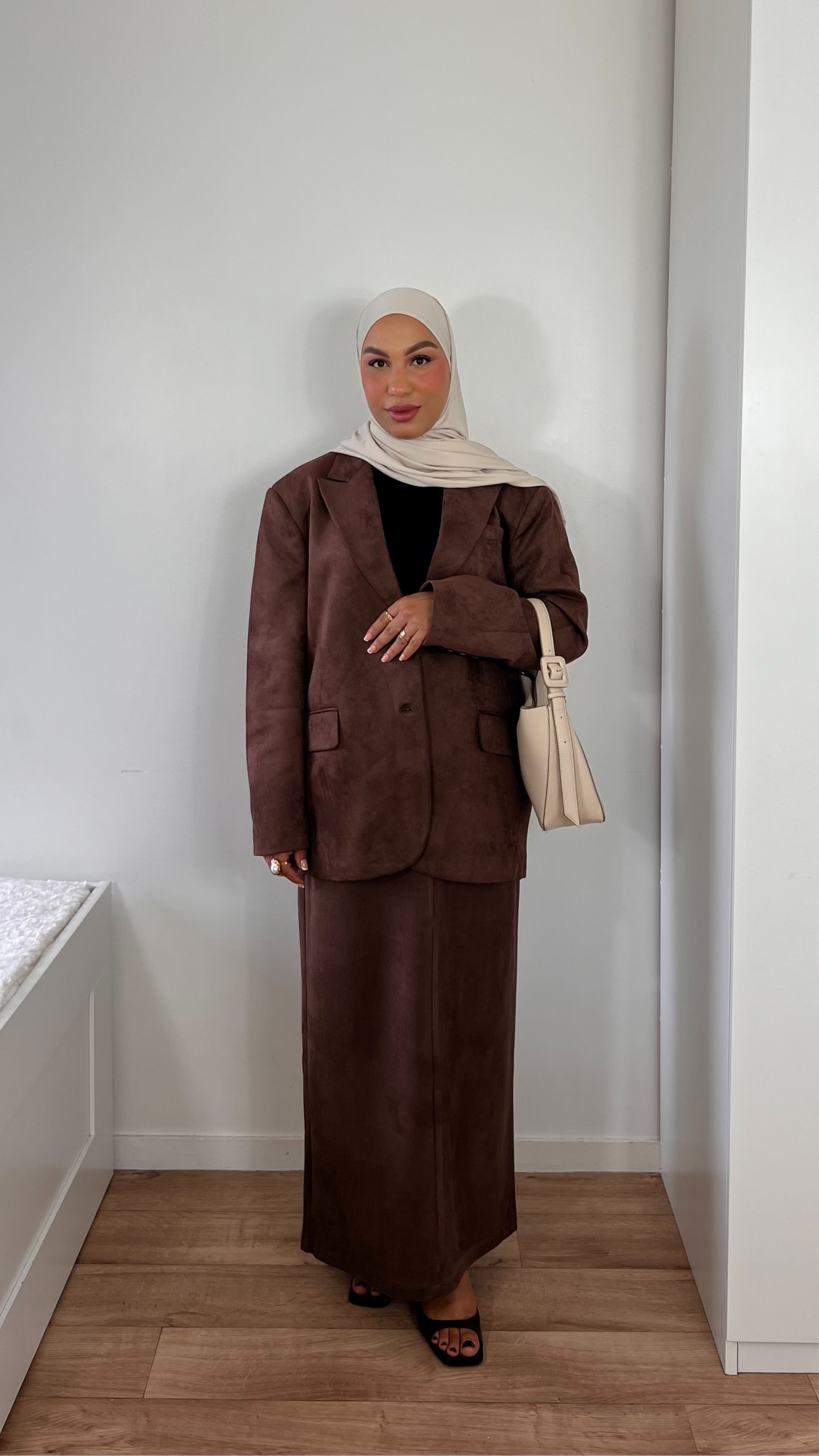Blazer Oversize Premium - [Tissu effet daim doublé chaud]