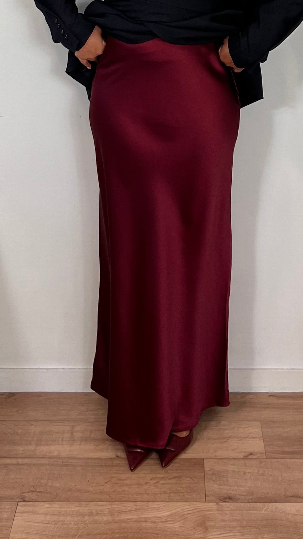 Jupe longue en satin