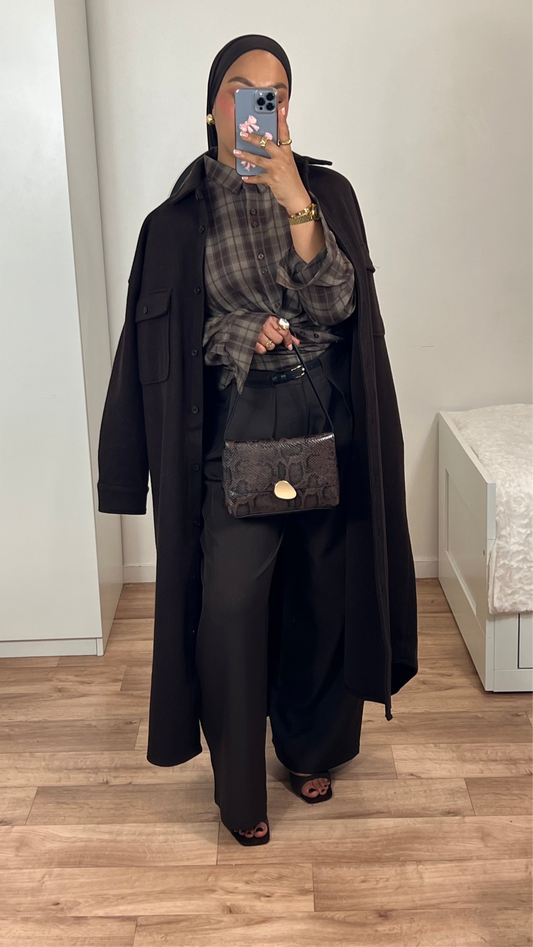 Robe-chemise manteau longue – Chaleur & style premium