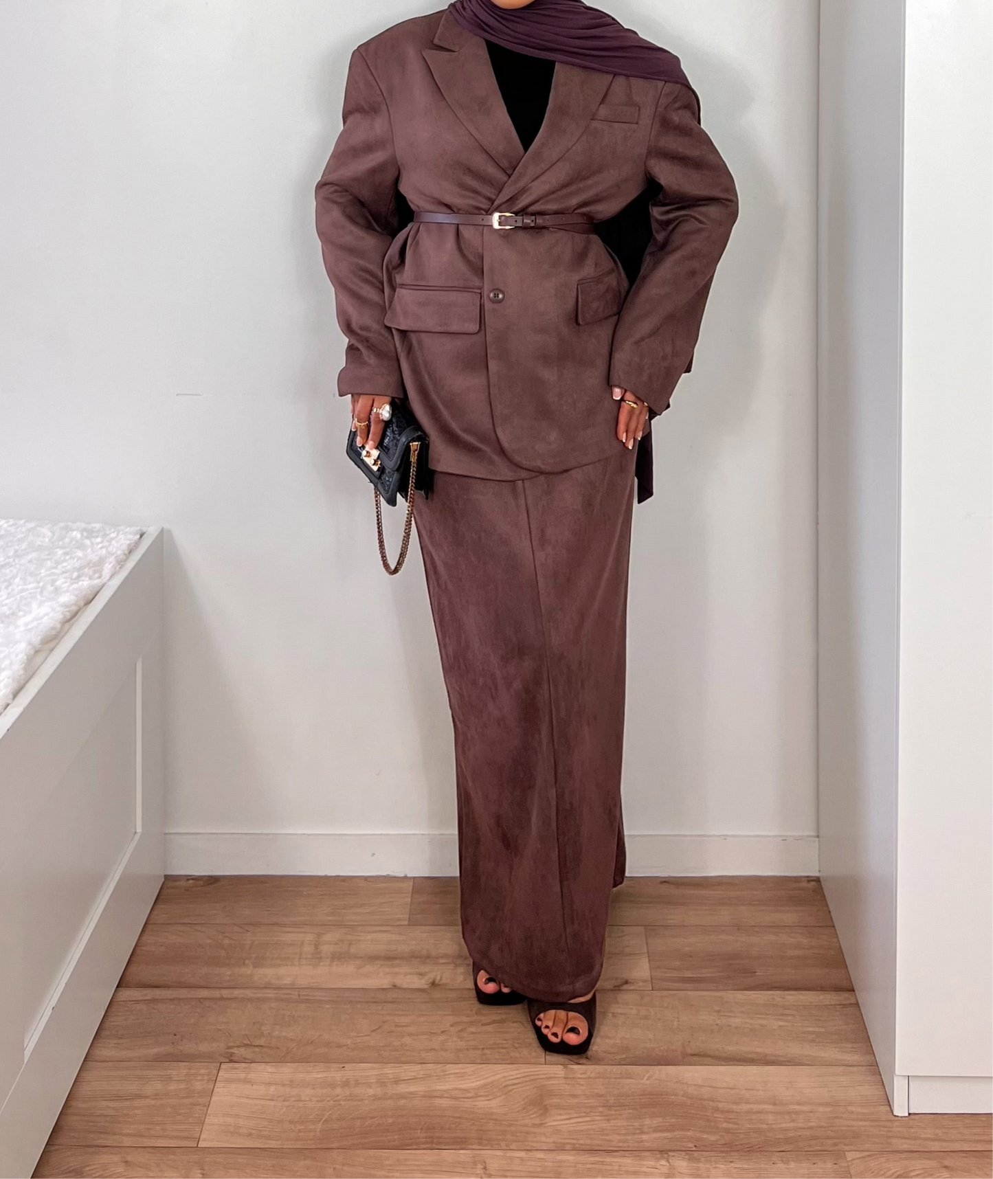 Blazer Oversize Premium - [Tissu effet daim doublé chaud]