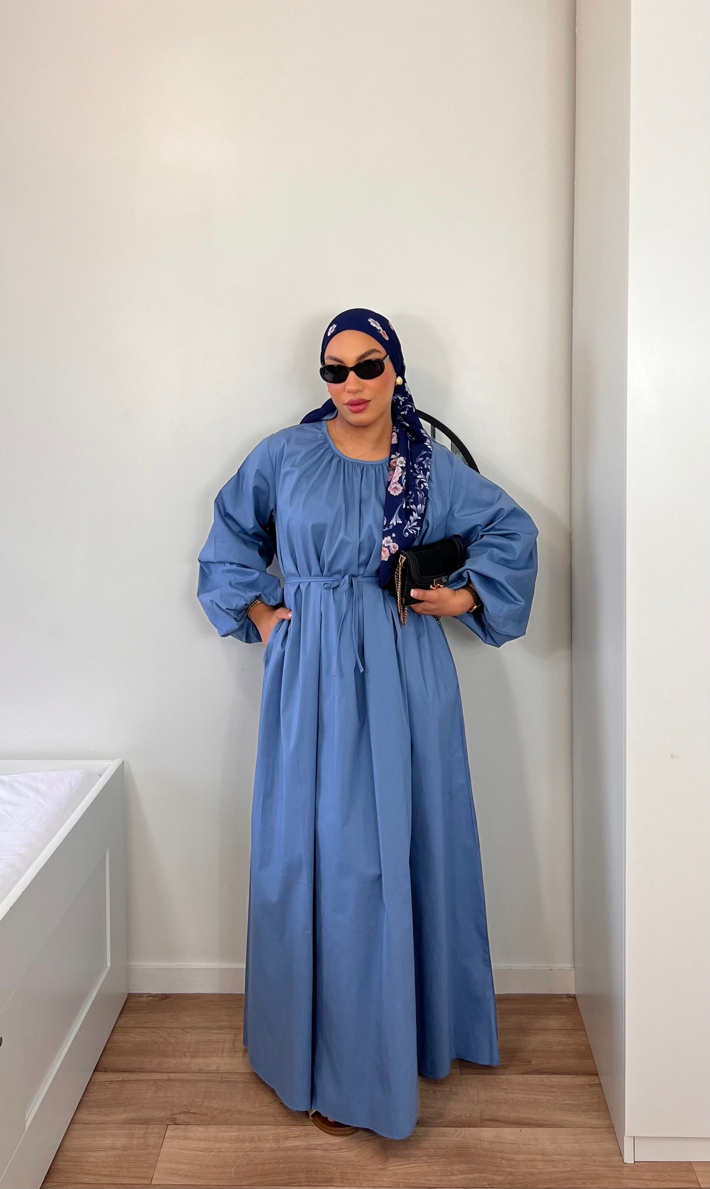 Robe longue en popeline de coton [HAUT GAMME] – Élégance & Confort