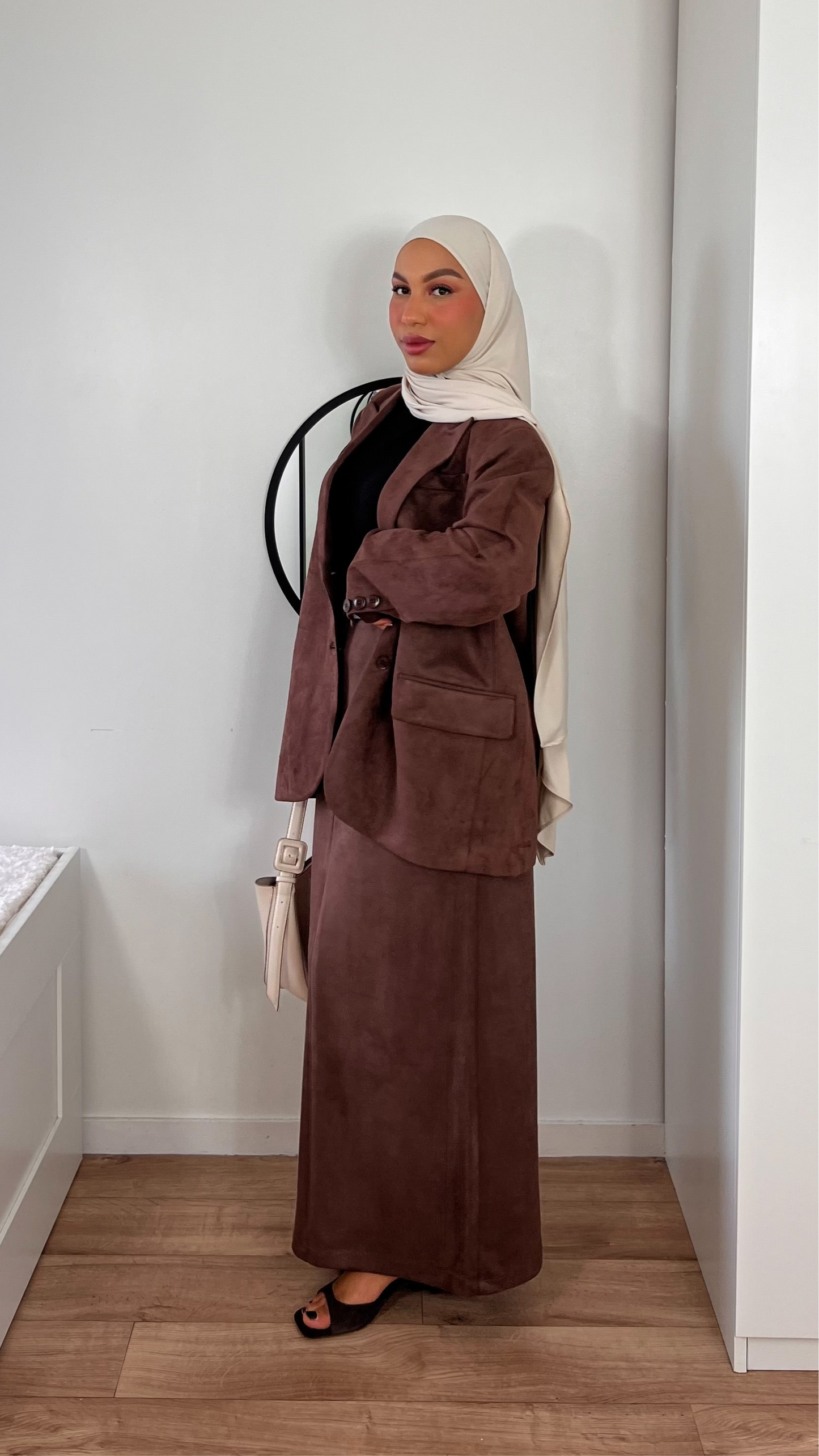 Blazer Oversize Premium - [Tissu effet daim doublé chaud]