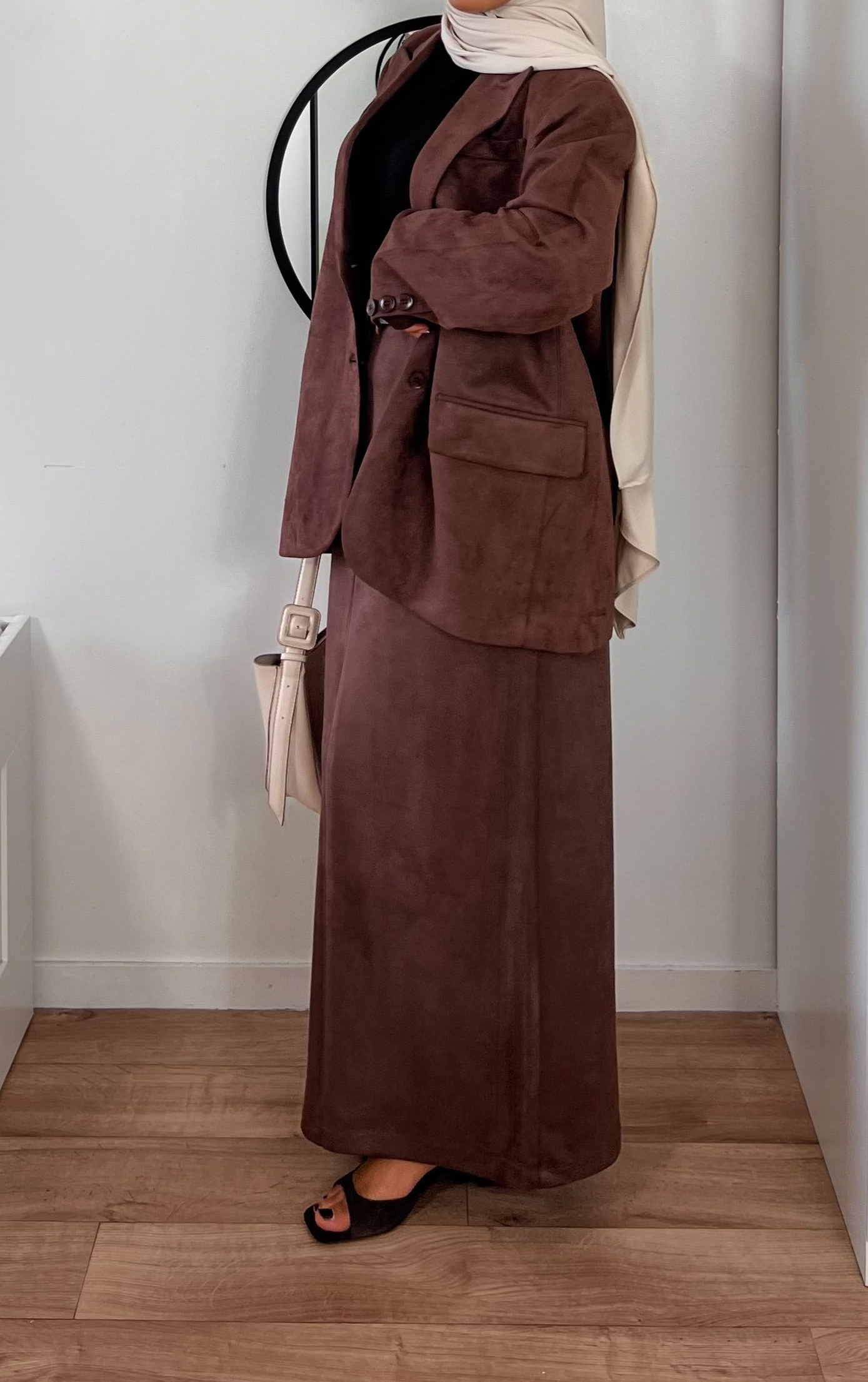 Blazer Oversize Premium - [Tissu effet daim doublé chaud]