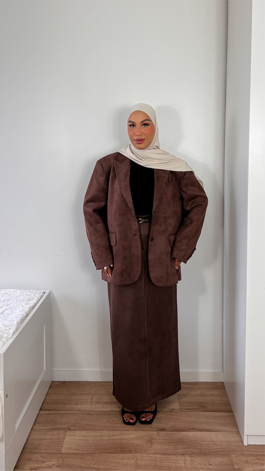 Blazer Oversize Premium - [Tissu effet daim doublé chaud]