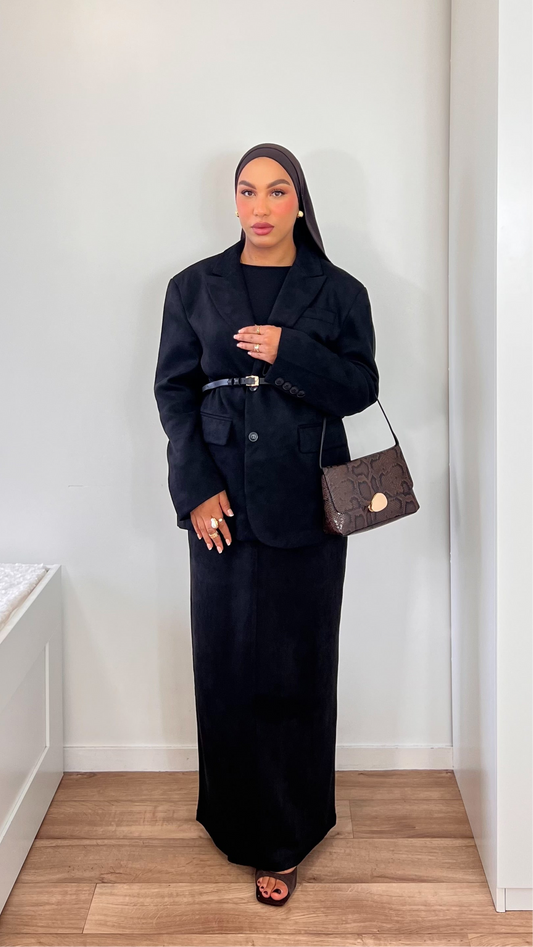 Blazer Oversize Premium - [Tissu effet daim doublé chaud]