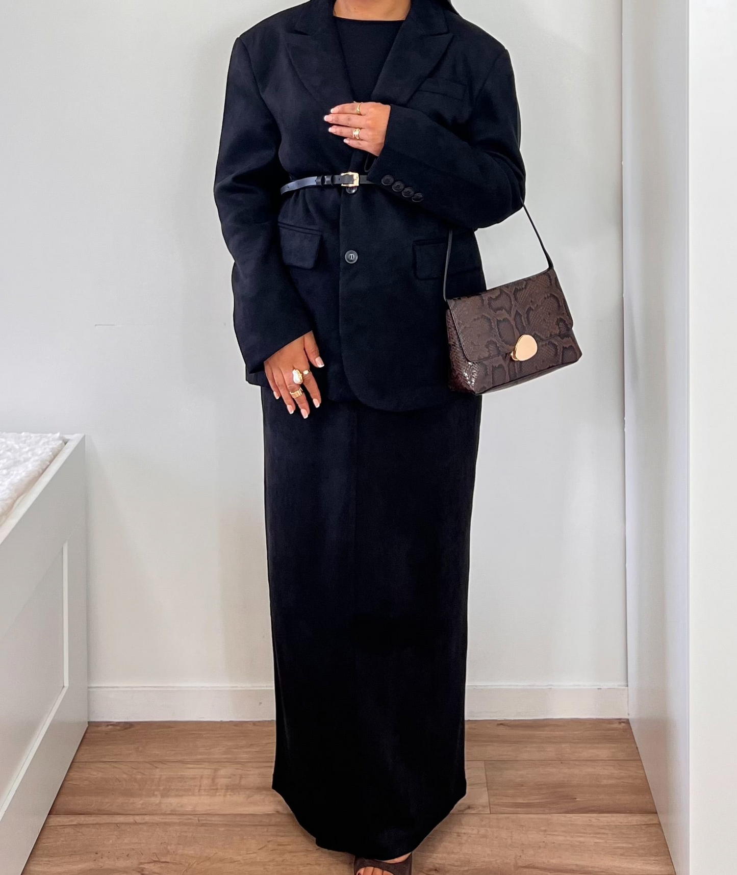 Blazer Oversize Premium - [Tissu effet daim doublé chaud]