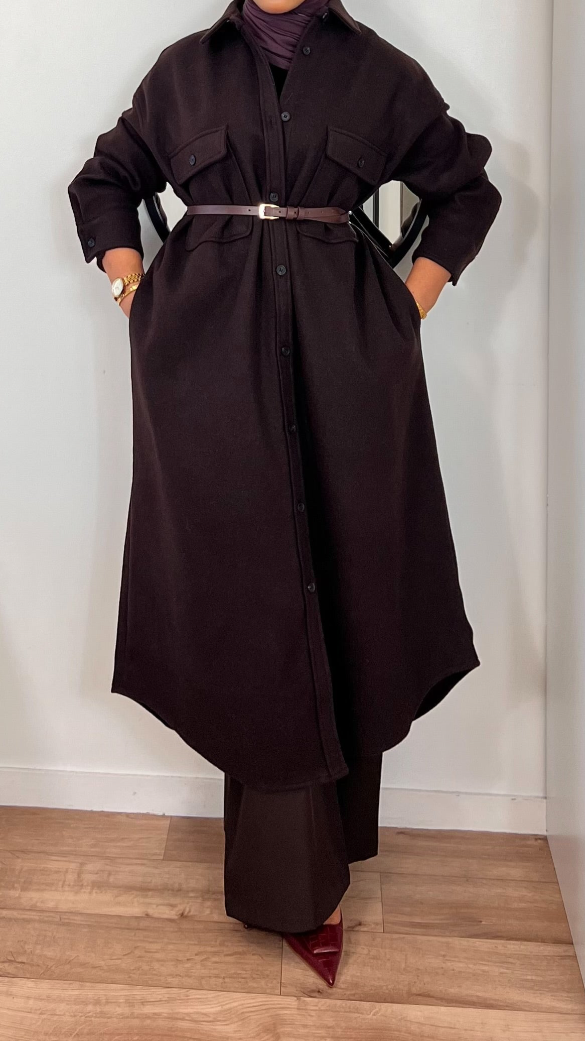 Robe-chemise manteau longue – Chaleur & style premium