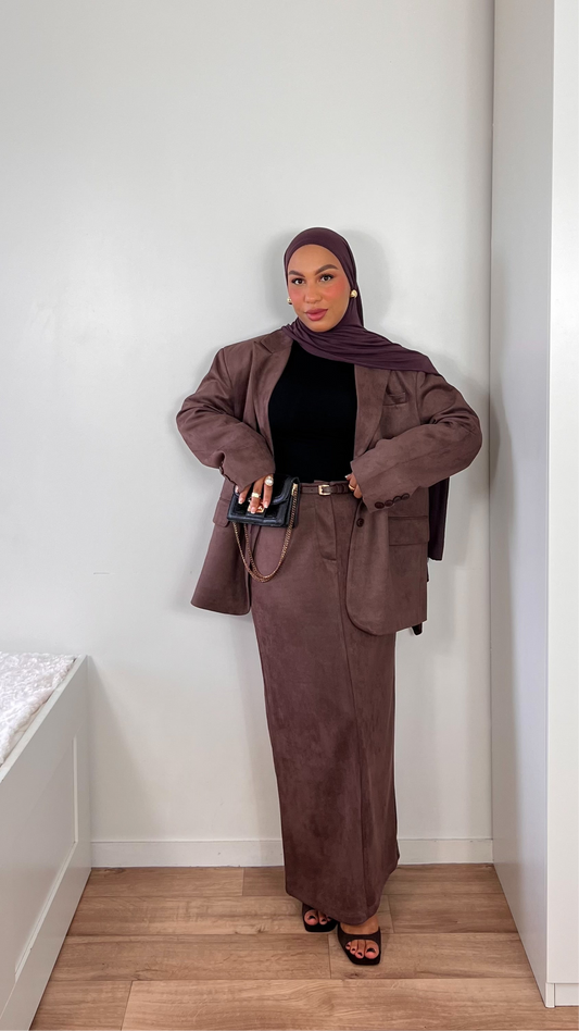 Blazer Oversize Premium - [Tissu effet daim doublé chaud]