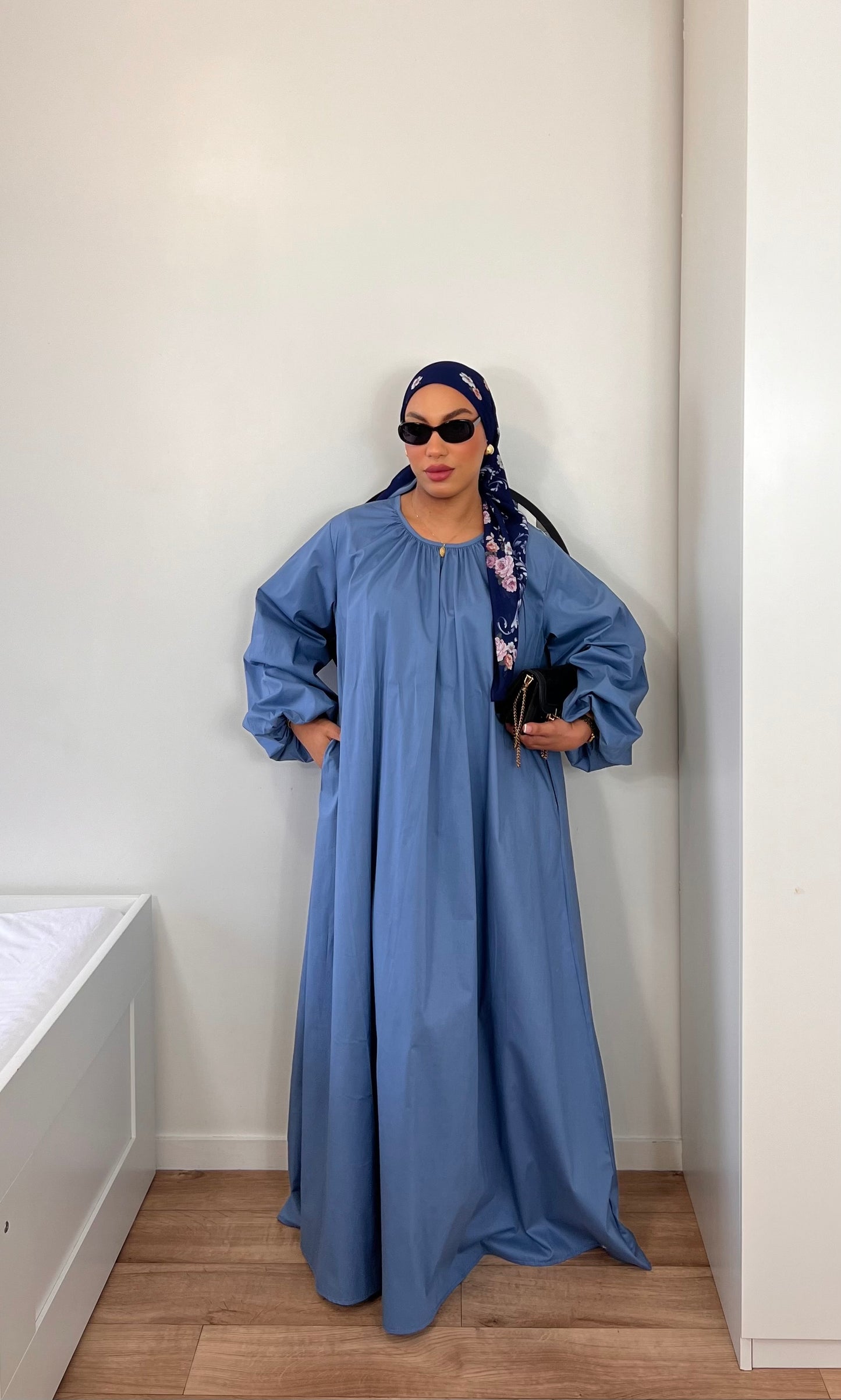 Robe longue en popeline de coton [HAUT GAMME] – Élégance & Confort