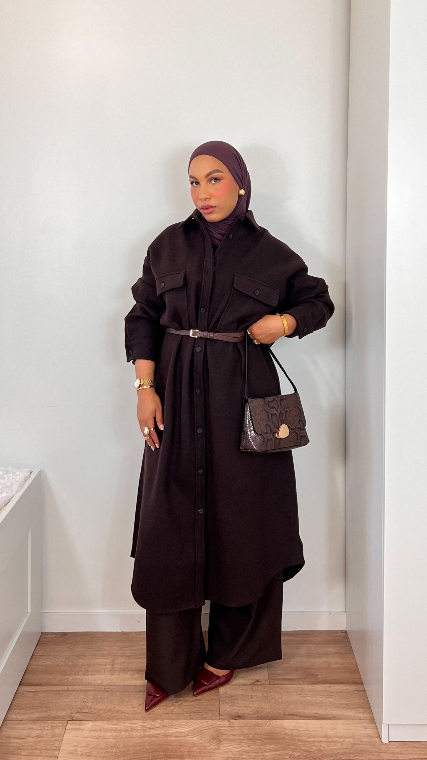 Robe-chemise manteau longue – Chaleur & style premium