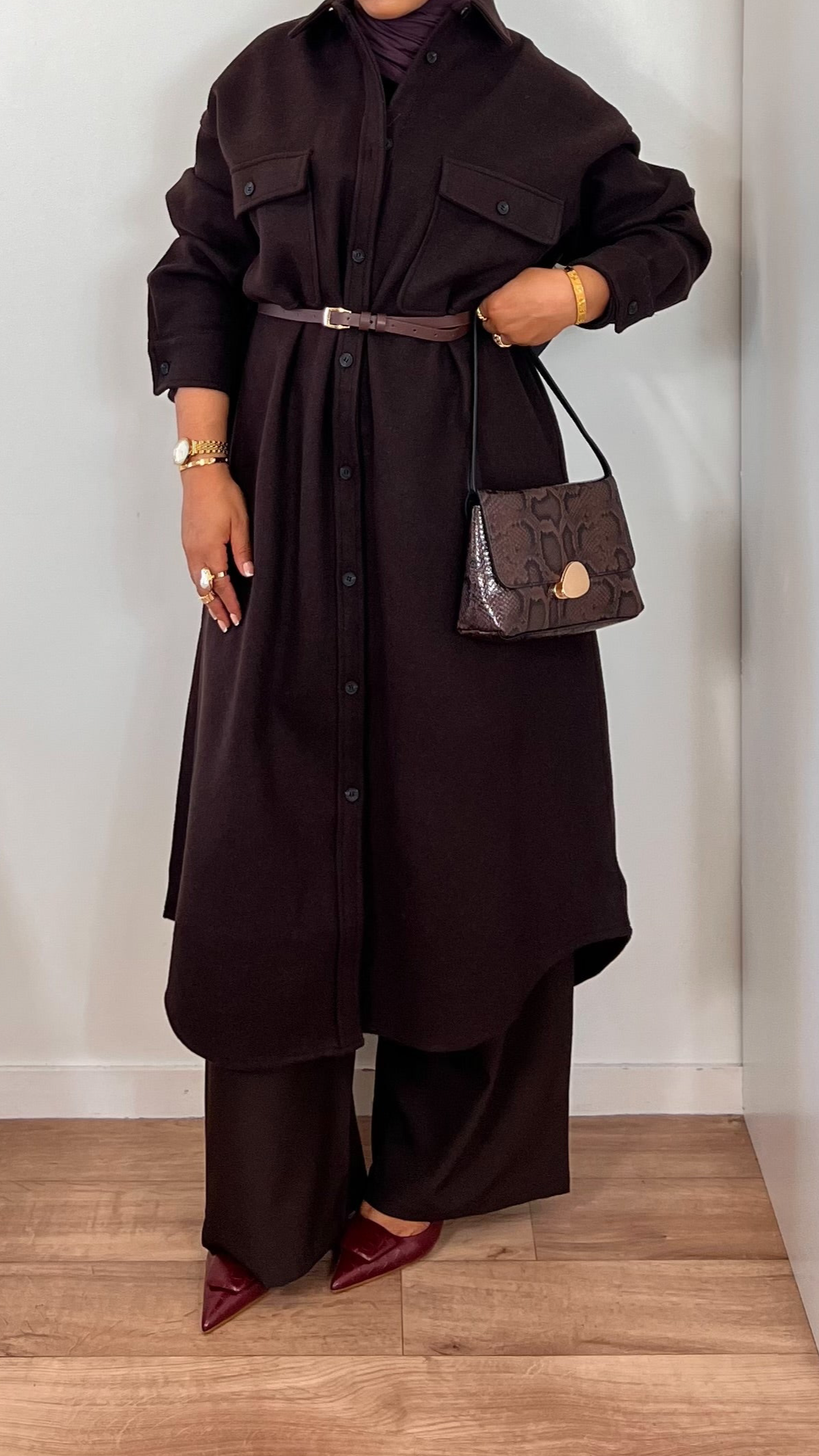 Robe-chemise manteau longue – Chaleur & style premium