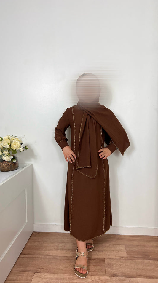 Abaya Hijab intégré fille